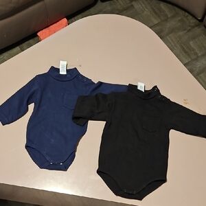 Gymboree Long-Sleeve One-Piece Bodysuits in Navy and Black